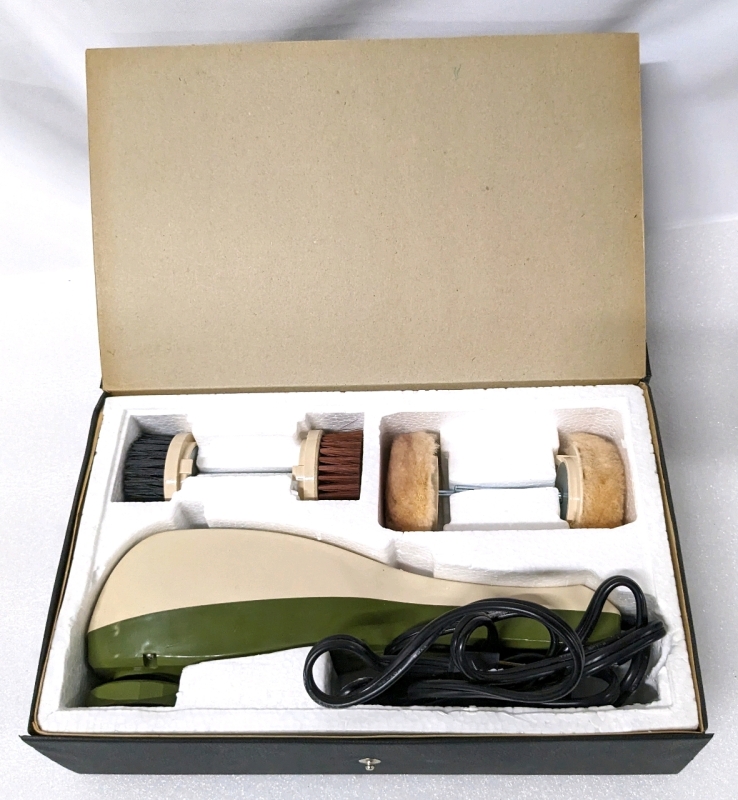 Vintage 1950s Electric Shoe Shine Kit Japan Cadillac Shine Butler n004-003 when original case