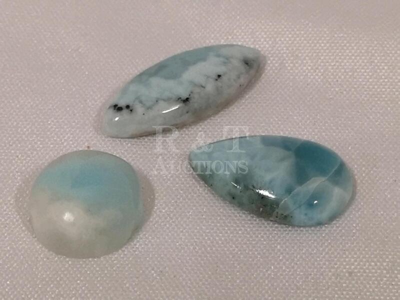 3 Beautiful Polished Larimar Stones