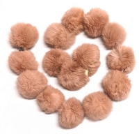 Laura Dusty Rose 100% Rabbit Fur "Ball" Scarf