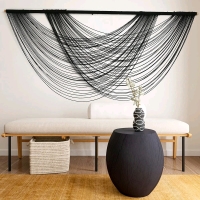 New - Macrame Wall Hanging Black Boho Wall Decor Large Boho Yarn Tapestry