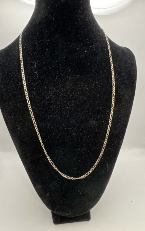 Italy 925 Sterling Silver Figaro 24 Inch Chain