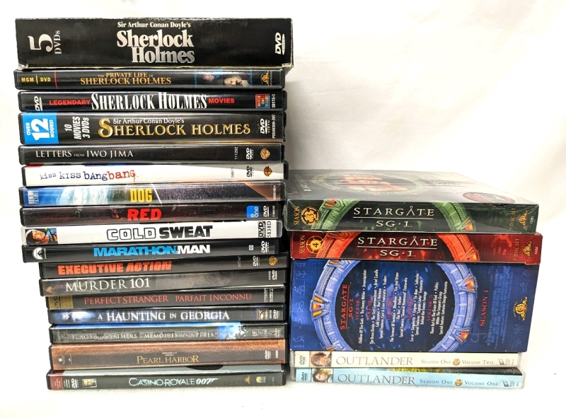 Assorted DVD Movies & TV Shows : James Bond, Outlander, Stargate SG1