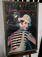Vintage Super Tramp World Tour 1983 Poster Framed