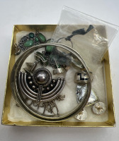 Mexico Silver & Sterling Silver Pieces in Box some signed
