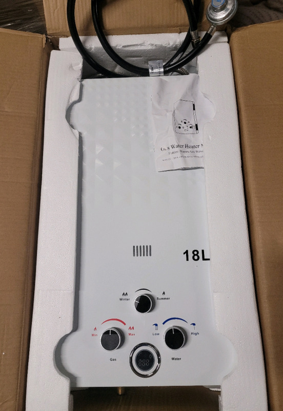 New , Open Box - 18L Tankless Propane Water Heater .