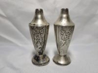 Vintage Sterling Silver Salt & Pepper Shakers , Not Weighted Total Weight 35.8 grams