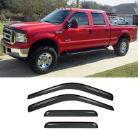 NEW Window Visors 4pcs Tape On Dark Smoke Side Wind Deflector , Sun Rain Guards Window Visors