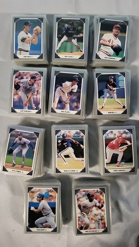 450+ 1991 Leaf MLB Baseball Cards in Individual Sleeves