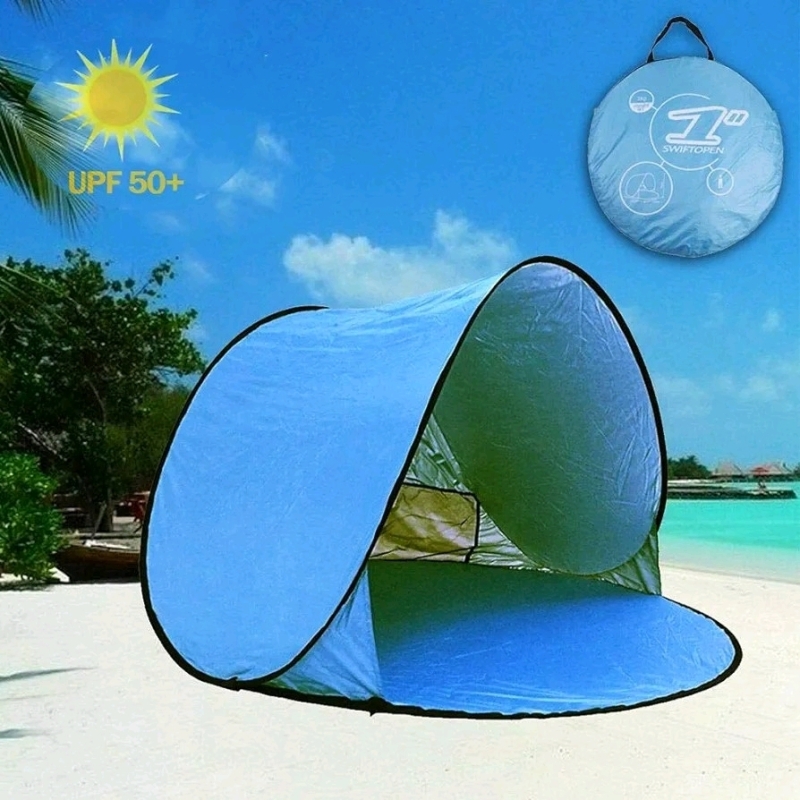 Aigo Easy Set-up Beach Tent Automatic Pop Up Instant Beach Shade Portable Outdoors Portable Family Sun Shelter with Carry Case (for 2-3persons)