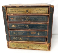 Neat Antique Bauer & Black Plasters Advertising Display Drawer Unit