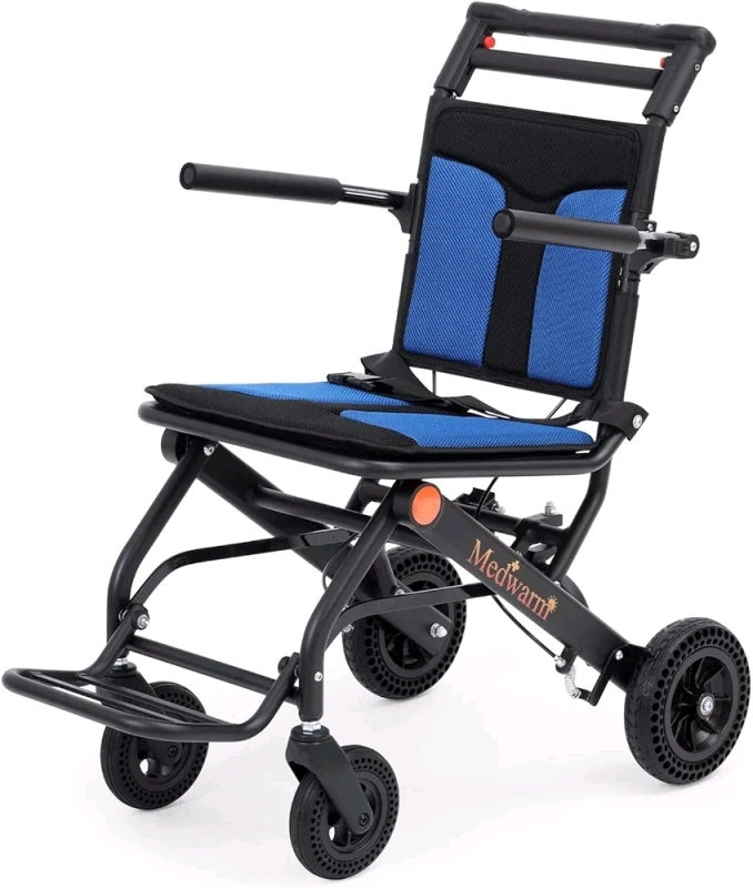 New - Medwarm Portable Aluminum Ultra-Lightweight Quick-folding Wheelchair