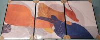 New - 3pc Home Decor Framed Art , Each Piece Measures 23.5"&times;31"