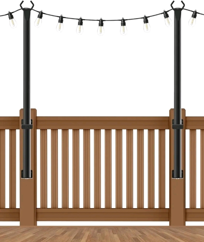 New 2 Pack 4FT 6inch String Light Poles, Hanging Light Poles for Outside String Lights