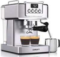 SUMSATY Espresso Machine, Stainless Steel Espresso Machine with Milk Frother & 1.8L Water Tank