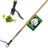 New Grampa's Weeder - The Original Stand Up Weed Puller - Made with Real Bamboo & Steel Head Design - Easily Remove Weeds While Saving Your Knees & Back