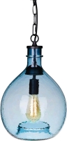 CASAMOTION Blown Glass Pendant Lighting Hammered Recycle Blue 11 Inch Diam