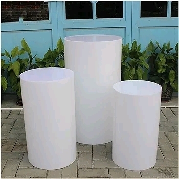 3Pcs Round Event Decor Cylinder Pedestal Stands , Set of 3