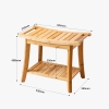 New - Forevich Shower Bamboo Bench seat w/Storage Shelf, Bath Shower Stool - 2