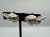 MONET Brushed Silver Earrings and Crown TRIFARI Earrings Signed - 6