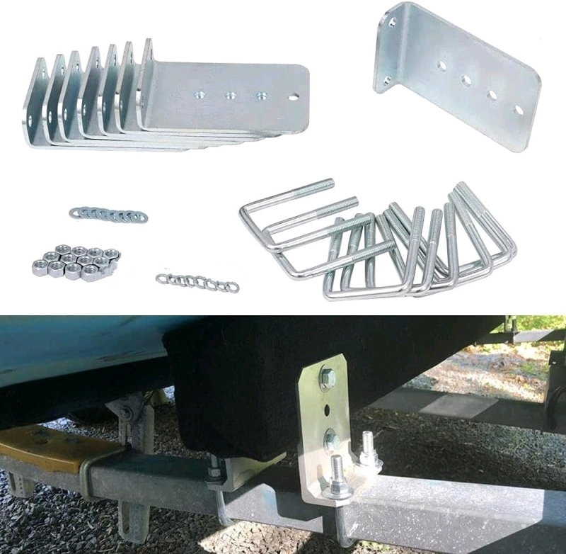 8-Pack 8" Boat Trailer Bunk Bracket L-Type Galvanized fits 3 x 3 Cross Member