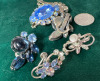 Amazing Blue Rhinestone Vintage Earrings - 2