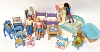 Vintage FISHER-PRICE Little Tykes Loving Family Dolls & Furniture incl TOMY Fridge with Vintage Red Hair Krissy Baby Doll +