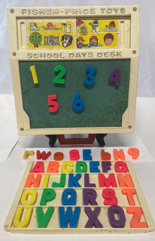 Vintage Fosher Price Carry Along Desk Chalkboard and magnetic