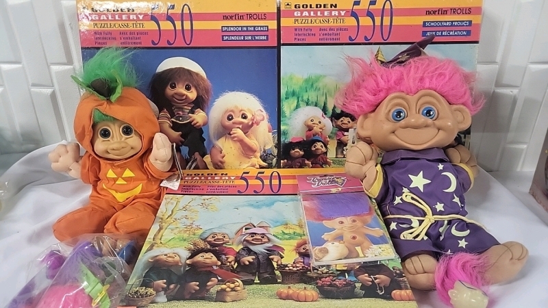 Trolls Lot - 3 Unopened Puzzles & Dolls