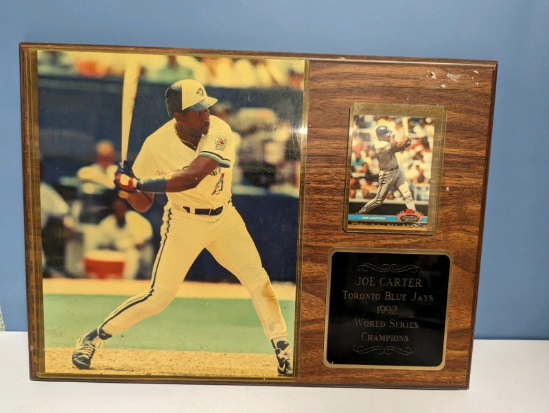 Vintage (1992) Joe Carter Memoribilia Plaque.