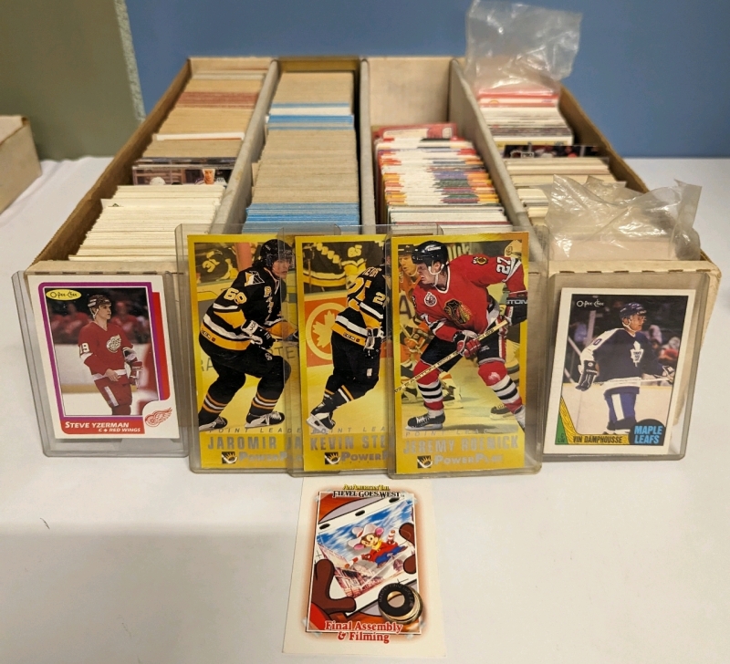 4 Lane Box of Collectible Cards - Predominately Hockey