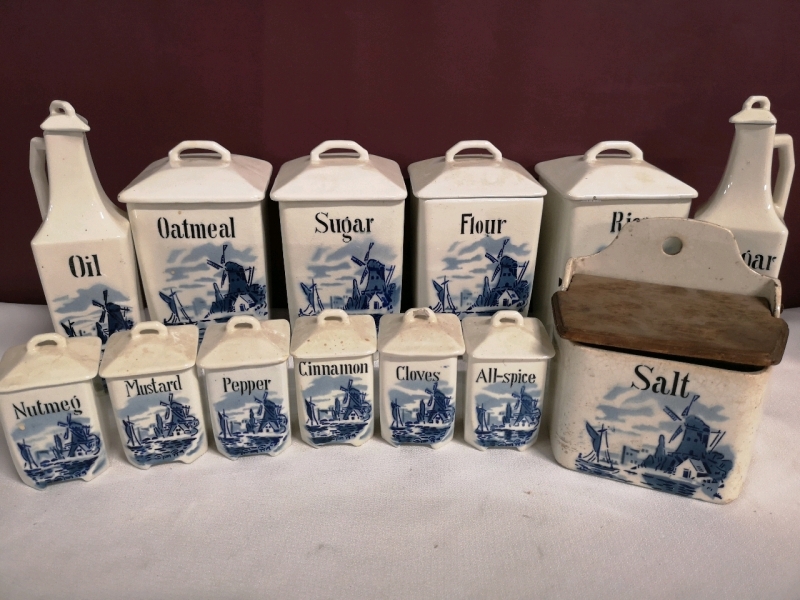 Vintage Ceramic Canisters and Spice Jars - Made in Germany