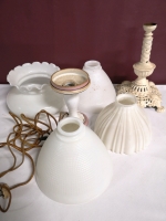 Vintage Milk Glass Lamp Shades +