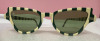 Retro Striped Pattern Cat Eye Sunglasses Green and White - 3