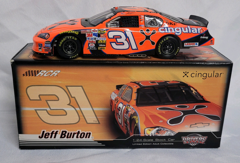 Drivers Select Jeff Burton #31 Diecast NASCAR Racing Car , 1:24 Scale .