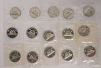 1964 - 1966 Canadian Uncirculated Five Cent Nickel Coins , 15 Coins , 5 Each