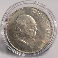 1965 Great Britain Crown Winston Churchill Coin in Case