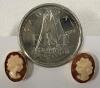 10K Yellow Gold Shell Cameo Stud Earrings - 4
