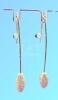 10K yellow Pearl Threader Style Earrings
