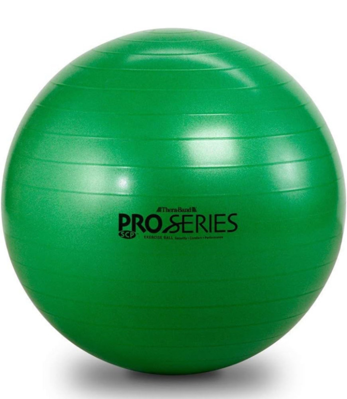 TheraBand Exercise Ball, Professional Series Stability Ball with 65 cm Diameter for Athletes 5’7” - 6’1” green