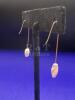 10K yellow Pearl Threader Style Earrings - 4