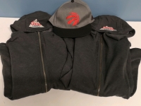 2 New Men's sz Small Zippered Hoodies Coors Light + Raptors Hat