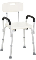 Guardian Adjustable Medical Shower Chair with Back Non Slip Tub Safety Bench Bath Seat with Padded Arms