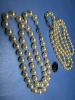 One Gold Filled and One Sterling Clasps White Pearl Necklaces - 4
