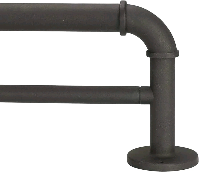 1 Inch Industrial Iron Double Curtain Rod for Windows 28 to 48