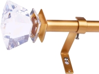 WL.Rocaille 3/4" Acrylic Crystal Ball Decorative Adjustable Curtain Rod 86 to 120 in, Gold