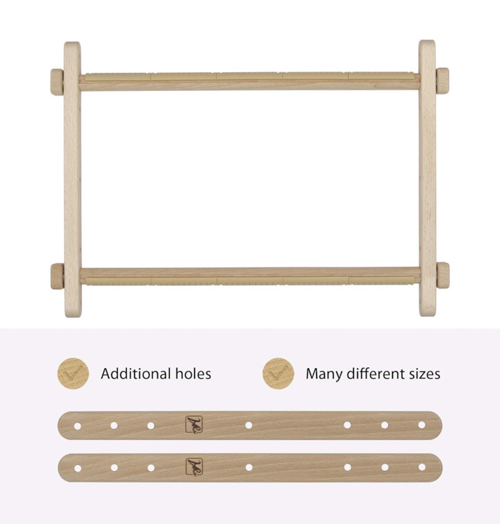 Araseska Solid Wood Cross Stitch Scroll Frame Set With Plastic Clamps size small