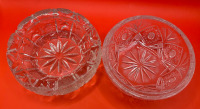 Two crystal ash trays