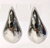 10 New Pairs Silver Tone Chunky Teardrop Earrings