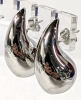 10 New Pairs Silver Tone Chunky Teardrop Earrings - 7