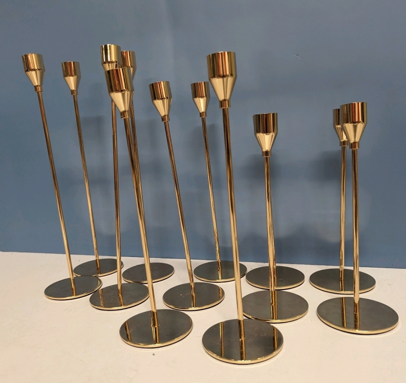 12 Metal Candle Sticks.